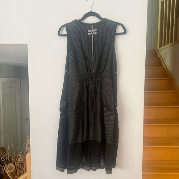 Tricotto Black and White Pinstripe Dress - Picture 2 of 4